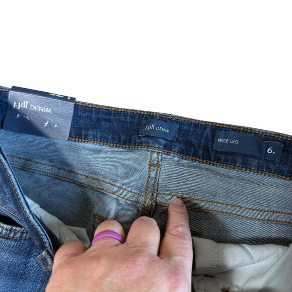 J Jill Jeans Women's Wide Leg Petite Upton Wash Sz 6 Relaxed Bohemian Boho NWT - Picture 4 of 10